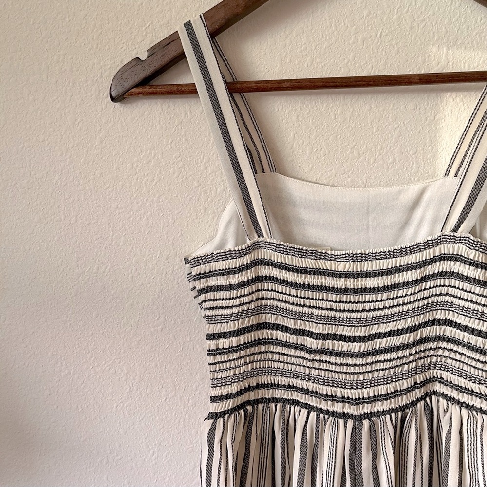 Lulu's Black and White Striped Jumpsuit - Picture 3 of 6